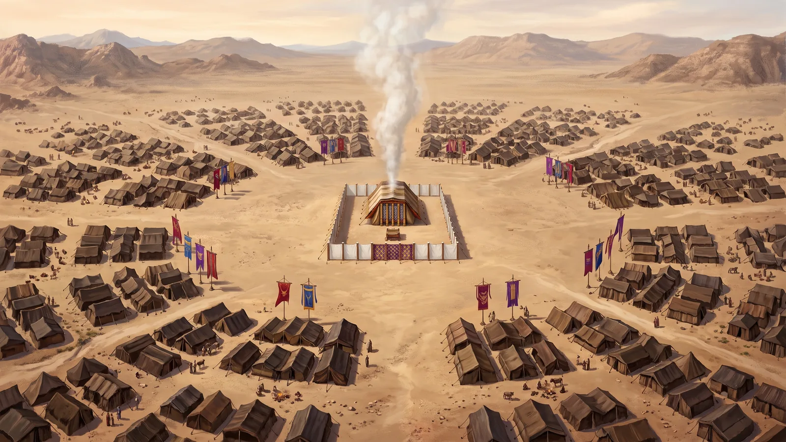 Each man by his standard, around the tent of appointed time